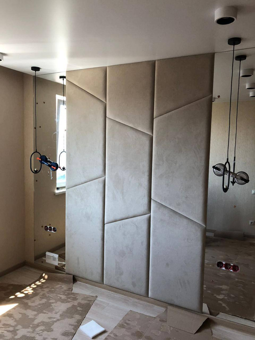 Мягкая настенная панель с геометрическим дизайном