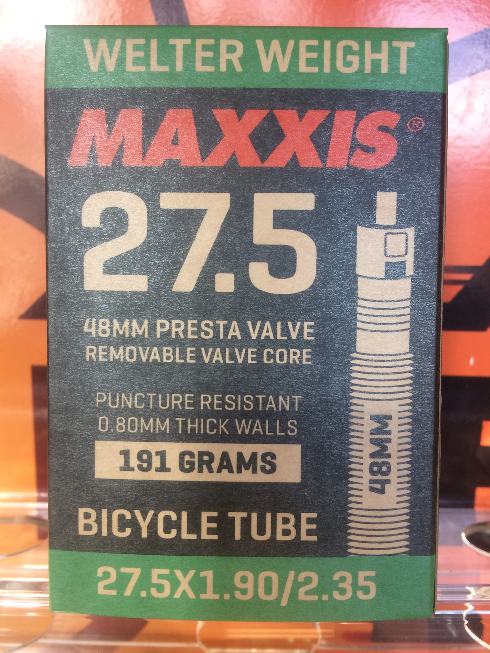 Камера Maxxis Welter Weight 27.5x1.90/2.35 0.9 мм вело нип. 48 мм IB75079300 Тайвань