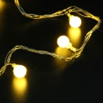 Гирлянда для дома 4м 30 ламп LED с насадками ШАРЫ 1,6 см, прозрачн. пров. 8 реж, IP-20 Теплый белый (возможность соединения)