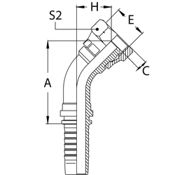 Фитинг DN 12 DK (Г) 22x1.5 (45) (накидная гайка)