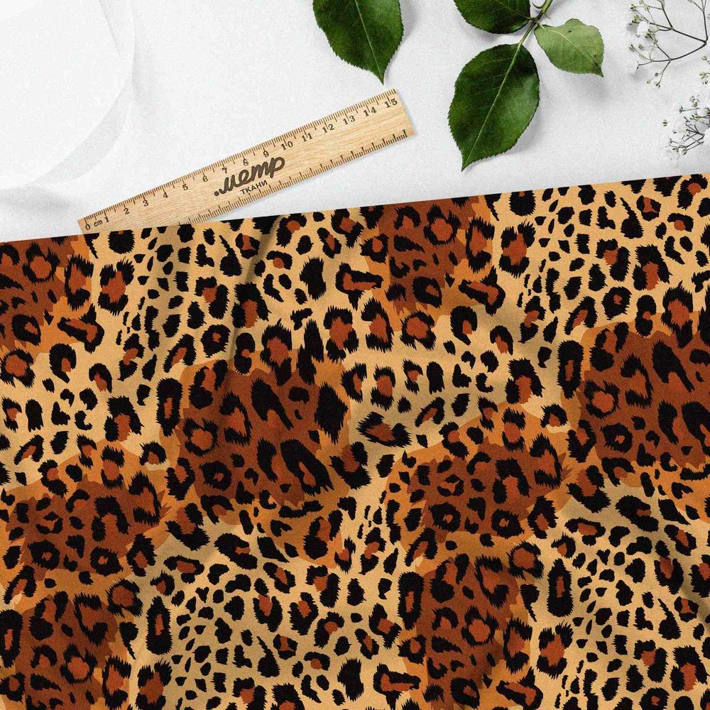 Ткань оксфорд 210 шкура леопарда