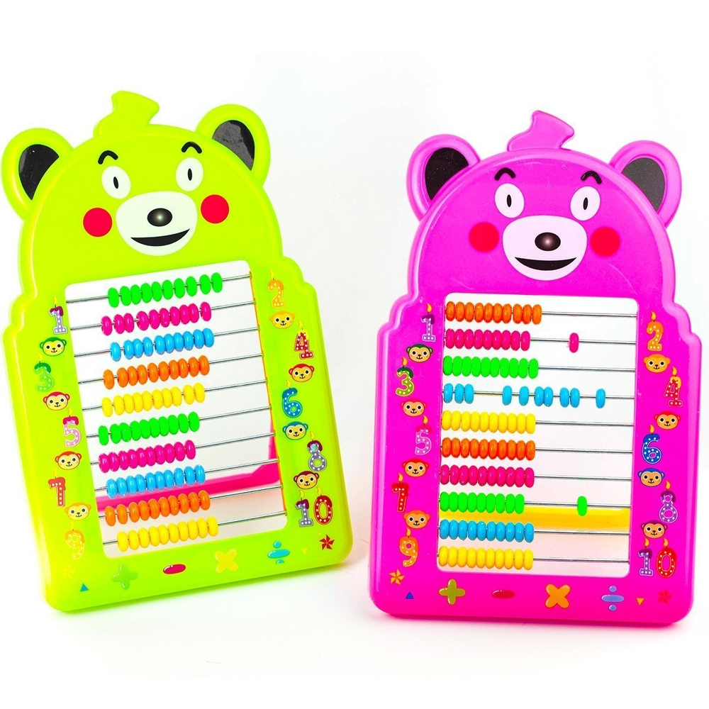 Счеты, Alingar, пластик, с подставкой, 10 десятков "Мишка", 15 см х 24 см