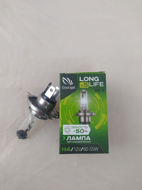 Лампа H4(60/55W 12V) Long Life ClearLight арт. MLH4LL с увеличенным сроком службы +50% 1 штука