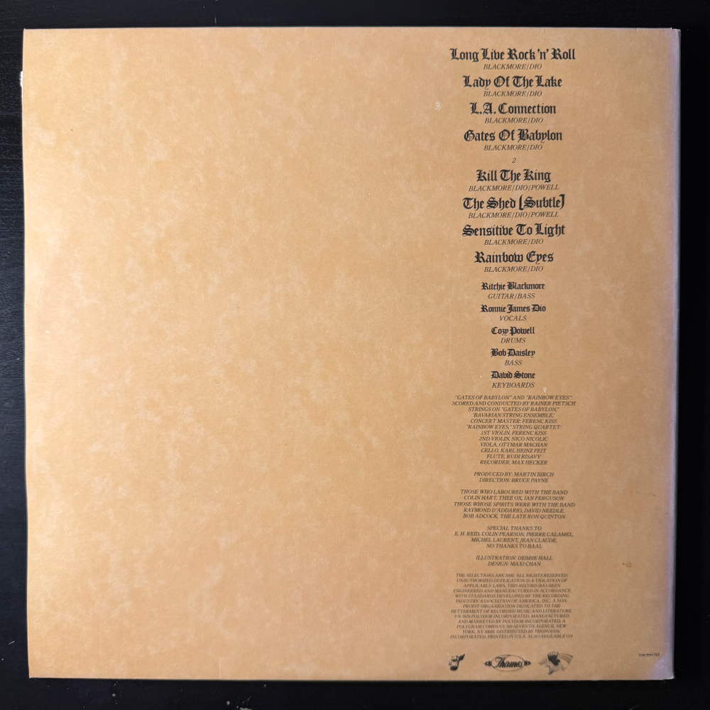 Rainbow ‎– Long Live Rock 'N' Roll (Скандинавия 1978г.)