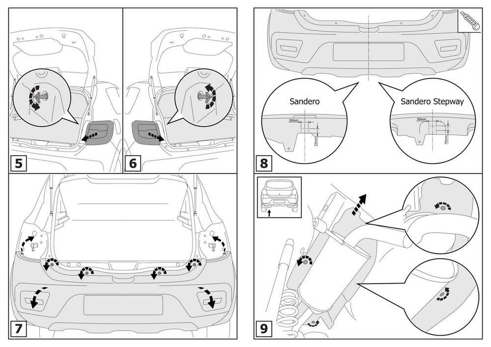 Фаркоп с элект. Smart, для Renault Logan/Sandero, шар A, 1000/75 кг, F.4712.001, Berg (паспорт, сертификат)