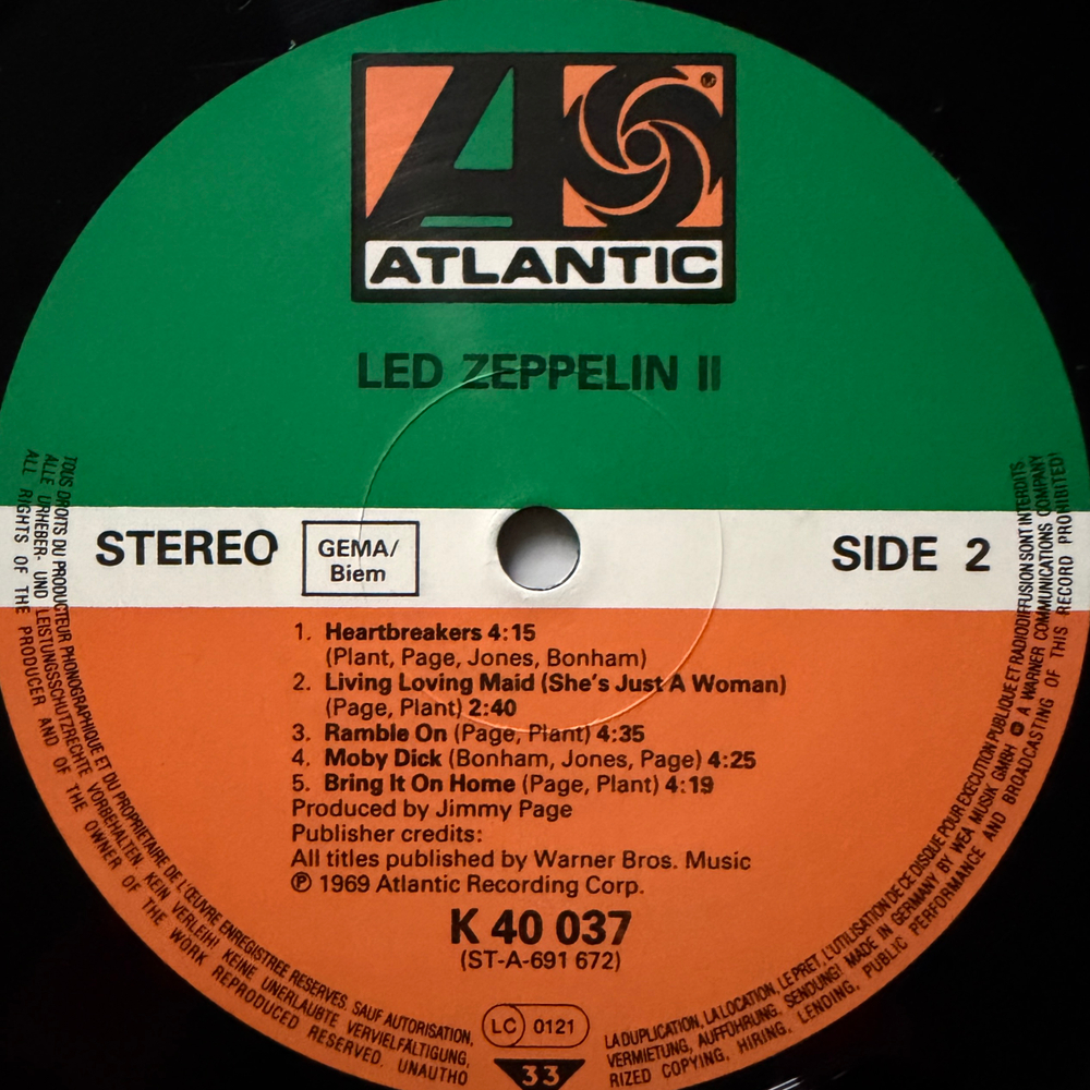 Led Zeppelin - Led Zeppelin II (Европа)