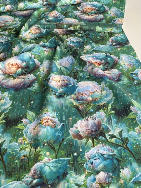 ВОЛШЕБНЫЕ ЦВЕТЫ, отрез 0,7 м 100% хлопок Handmade Fabrics 9