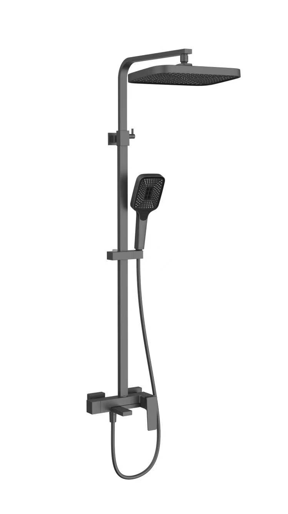 Душевая стойка Vincea Cube VSFS-4C12GM с изливом, вороненая сталь