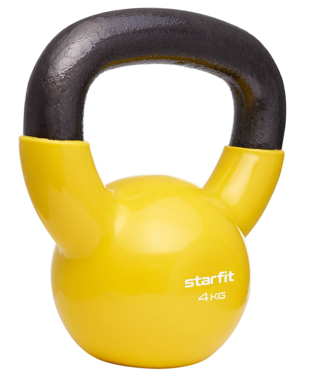 Гиря винил. STARFIT DB-401, 4 кг, цвет желтый