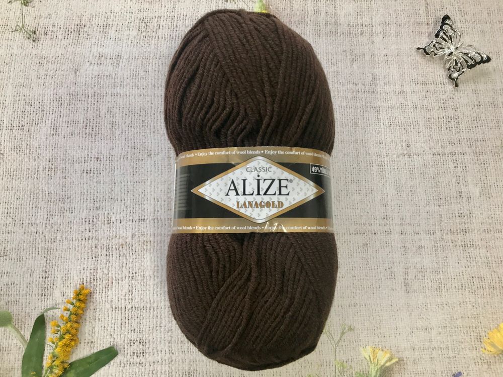 Пряжа ALIZE &quot;Lana Gold Classic&quot;. 26 коричневый