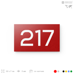 Номер на дверь 217, табличка на дверь для офиса, квартиры, кабинета, аудитории, склада, красная 120х70 мм, Айдентика Технолоджи