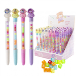 Ручка шариковая Alingar "Космонавт", синяя, 0,7 мм круглый прозрачный корпус с бусинами, ассорти, карт. уп.