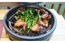Керамический гриль Big Green Egg L Large (Большой), 46 см, на модульной подставке с тумбой