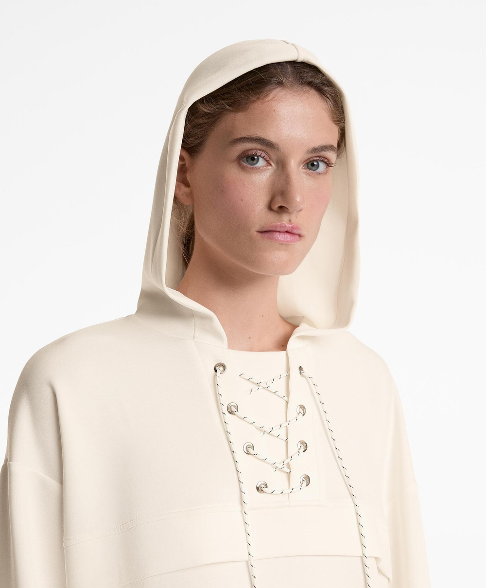 Oysho Толстовка мягкая на ощупь с перекрещивающимися шнурками и модалом, бежевый