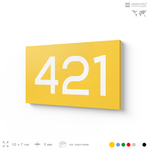 Номер на дверь 421, табличка на дверь для офиса, квартиры, кабинета, аудитории, склада, желтая 120х70 мм, Айдентика Технолоджи