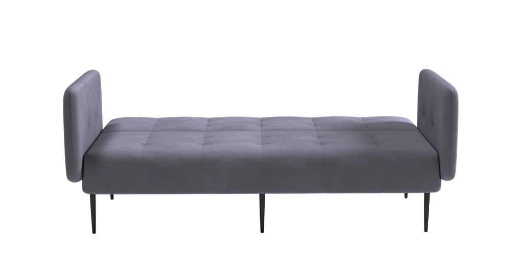 Monaco диван-кровать прямой с подлокотниками, трехместный, бархат серый 27