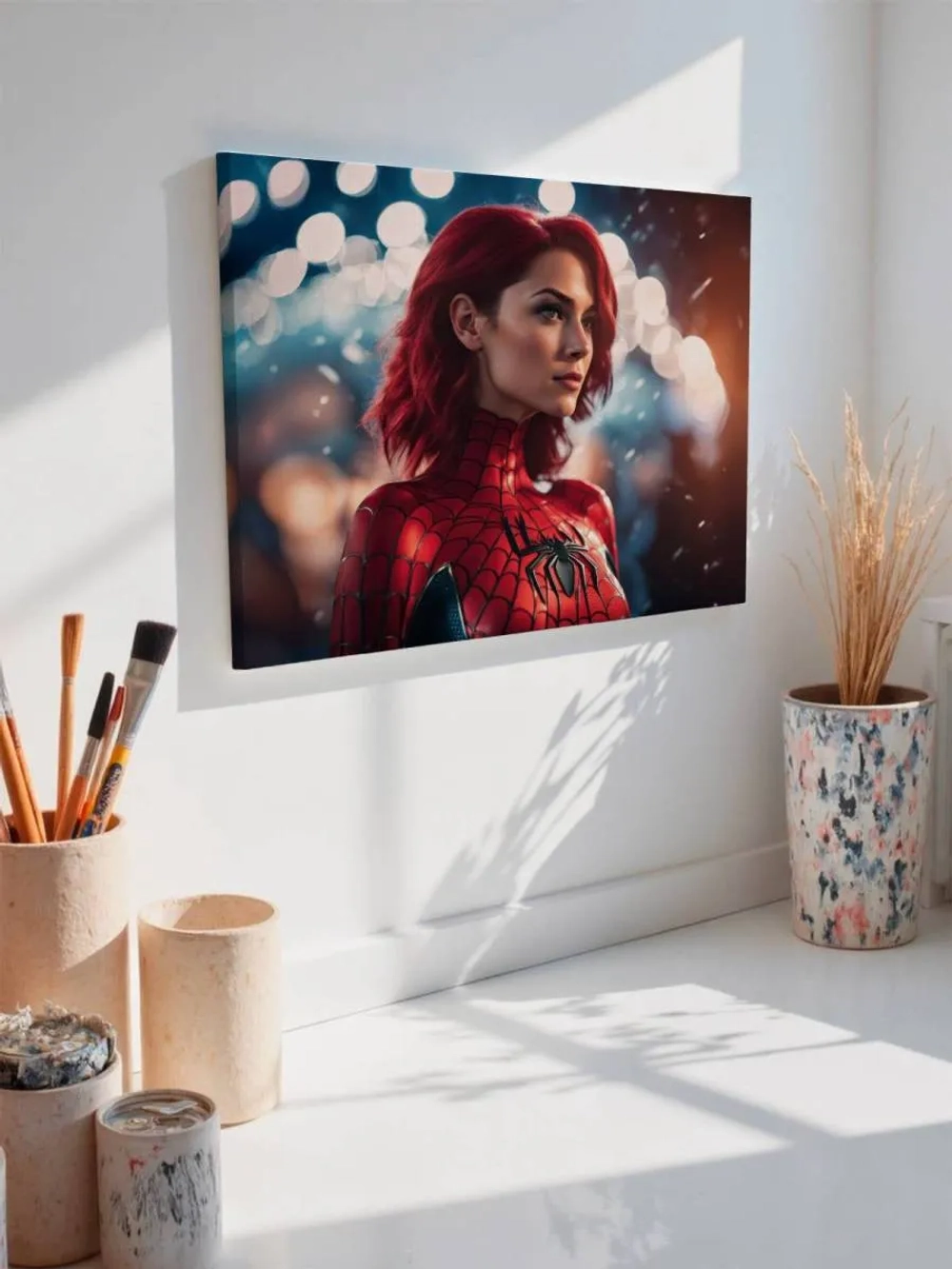 Картина на стену 40 X 50 Девушка человек-паук