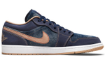 Jordan Air Jordan 1 low se "denim" Shock Absorption Anti-slip Wear Low Help Retro Basketball Shoes Men's Denim Blue