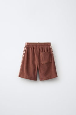 ZARA X PUKAS ШОРТЫ PUKAS SURF ИЗ МАХРОВОЙ ТКАНИ, КОРИЧНЕВЫЙ