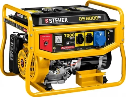 STEHER 7000 Вт, бензиновый генератор с электростартером (GS-8000E)