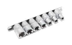 Набор головок Е-профиль 7пр. 1/2''(E10,E12,E14,E16,E18,E20,E22), на планке Forsage F-4073