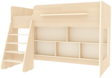 Кровать-чердак КарИВи Л-22.1   Дуб Молочный  Дуб Молочный