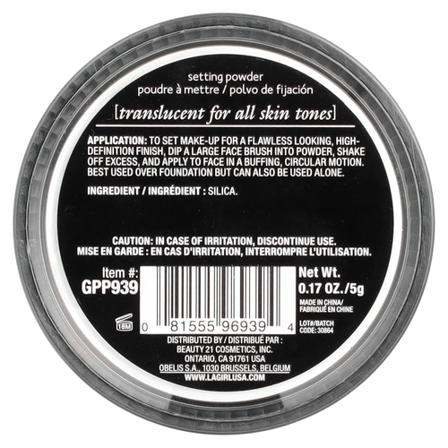 L.A. Girl, Pro HD фиксирующая пудра, GPP939, полупрозрачная, 5 г (0,17 унции)