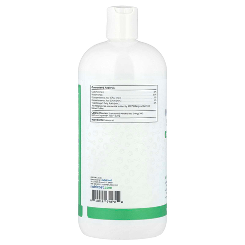 Nutricost, Pets, жир дикого аляскинского лосося, для собак и кошек, для всех возрастов, 946 мл (32 жидк. Унции)