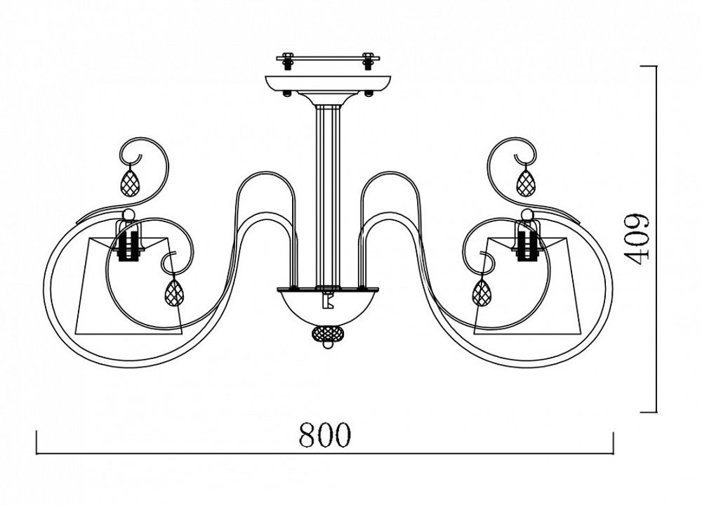 Люстра на штанге Freya Simone FR2020-CL-06-BG