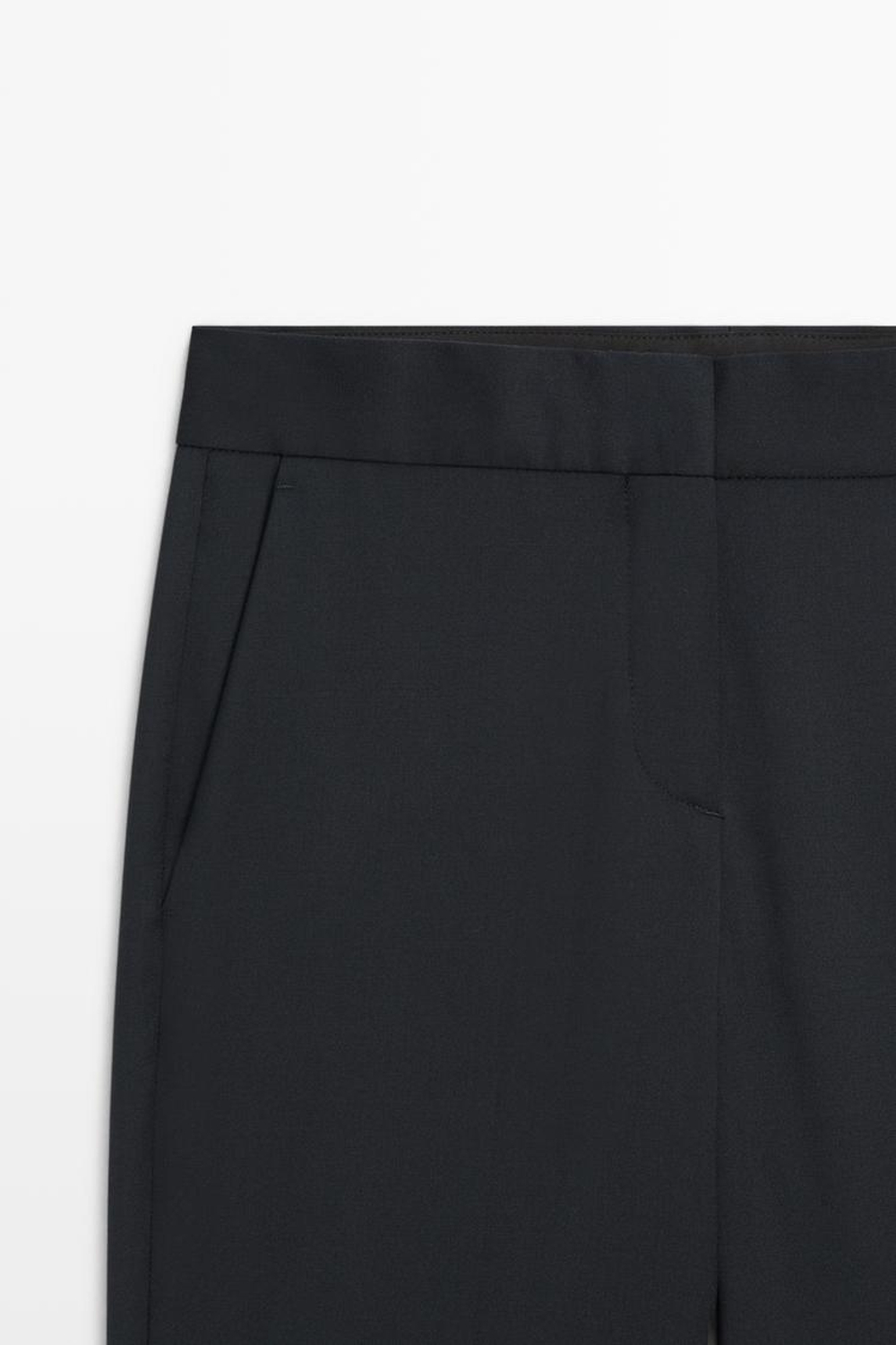 Massimo Dutti Прямые брюки из 100% холодной шерсти, темно-синий