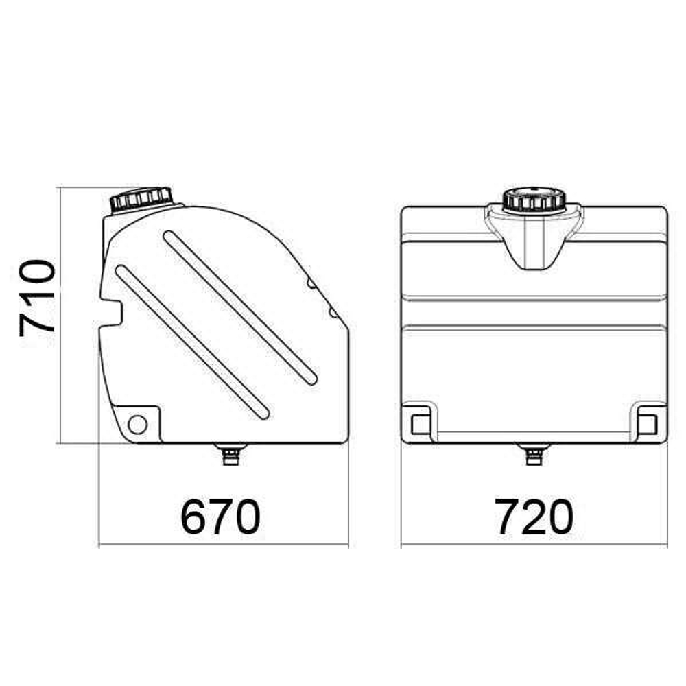 Бак системы увлажнения 250л с крышкой, со сливом Анион 250 л.(670x720x710см;оранжевый) - арт.559539