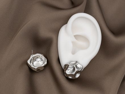 Серьги "Винтаж. Мятый металл" 19мм