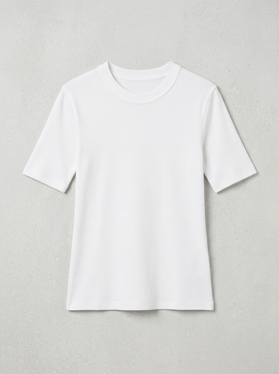 Футболка приталенного силуэта с круглой горловиной