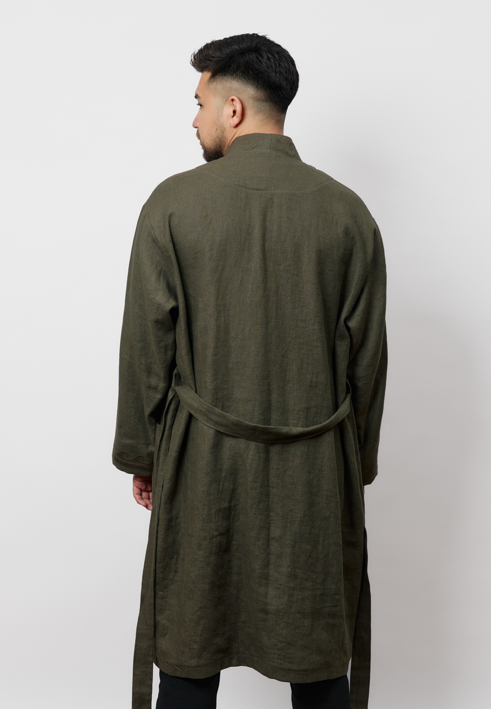 Шапан льняной длинный OYU TOLQYN KHAKI