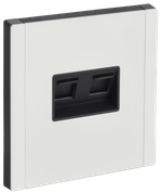 FORTE&PIANO Розетка компьютерная двойная RJ45 кат.6 FP234M металл белый IEK