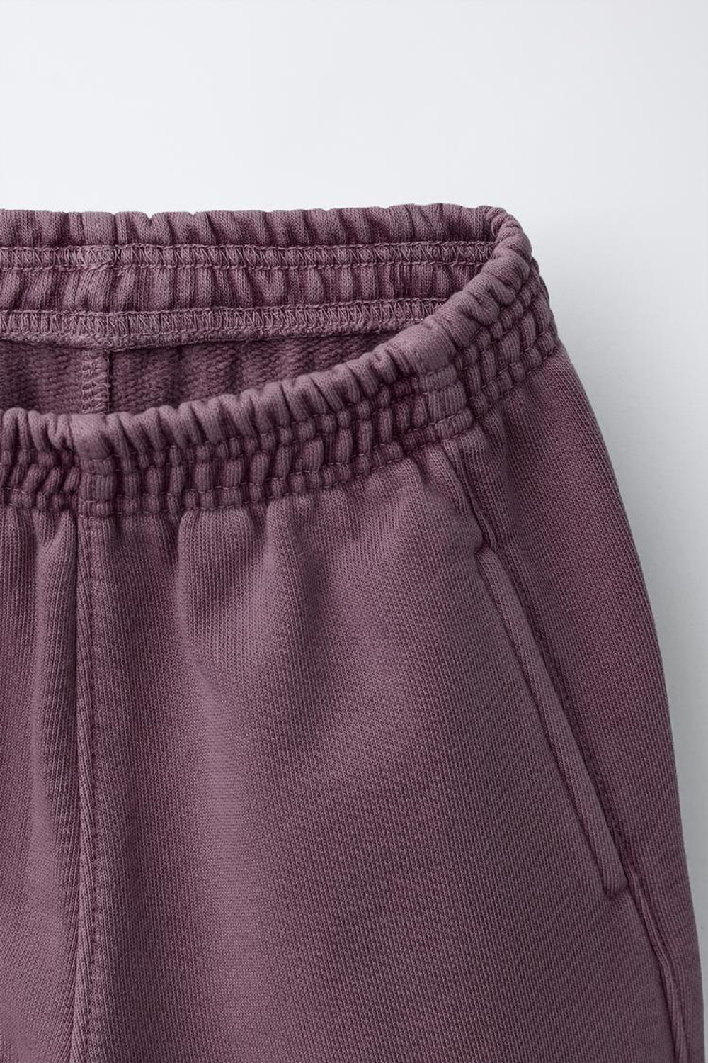 ZARA БАЗОВЫЕ СПОРТИВНЫЕ БРЮКИ ИЗ ФЛИСА, БУРГУНДИ