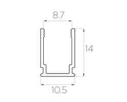 Профиль накладной алюминиевый для неона LC-LP-1510-2 Anod