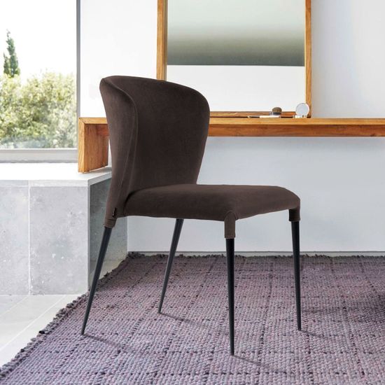 Стул Albert (Альберт), бархат антрацит 14