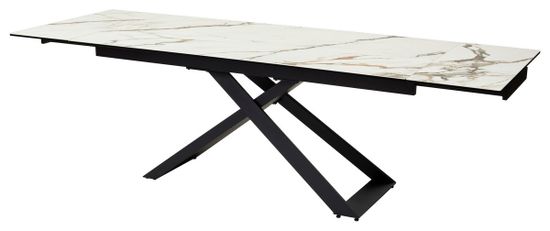 Стол LIVORNO 180 KL-188 Контрастный мрамор матовый, итальянская керамика/ черный каркас