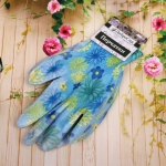 Перчатки нейлоновые «Фантазия-Васильки» с ПВХ покрытием полуоблитые 8 р-р ДоброСад