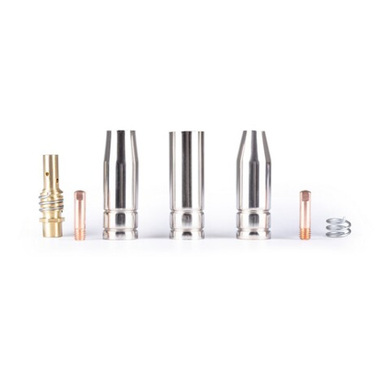 Varteg Набор комплектующих MIG-15 (2 наконечника, 3 сопла, 1 спираль к соплу, 1 диффузор газ., для серии UnoMig-15/MB-15AK/TBI-150/ERGOPLUS 15, пр-во FoxWeld/КНР)