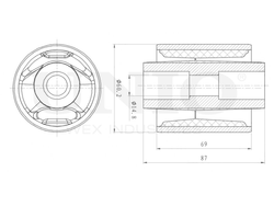 Сайлентблок задний переднего нижнего рычага UNIO RMP-20112