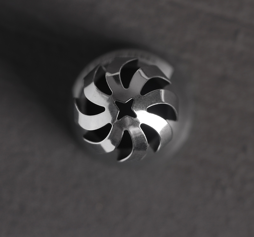 Насадка кондитерская «Сфера.Прорези изогнутые со звездой», d=3 см, выход 2,3 см, нержавеющая сталь