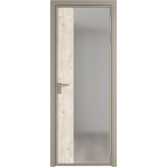 Алюминиевая дверь 7AG никель матовый остеклённая со вставкой