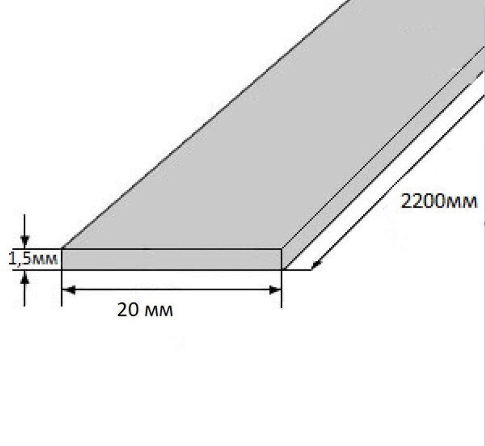 Полоса алюминиевая 20х1,5 мм 2700 мм