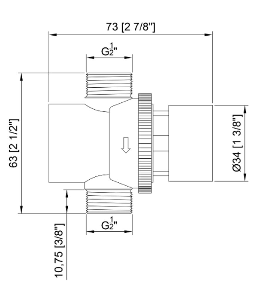 Кран-кнопка встраиваемый с таймером латунь NOFER 07460.N глянцевый