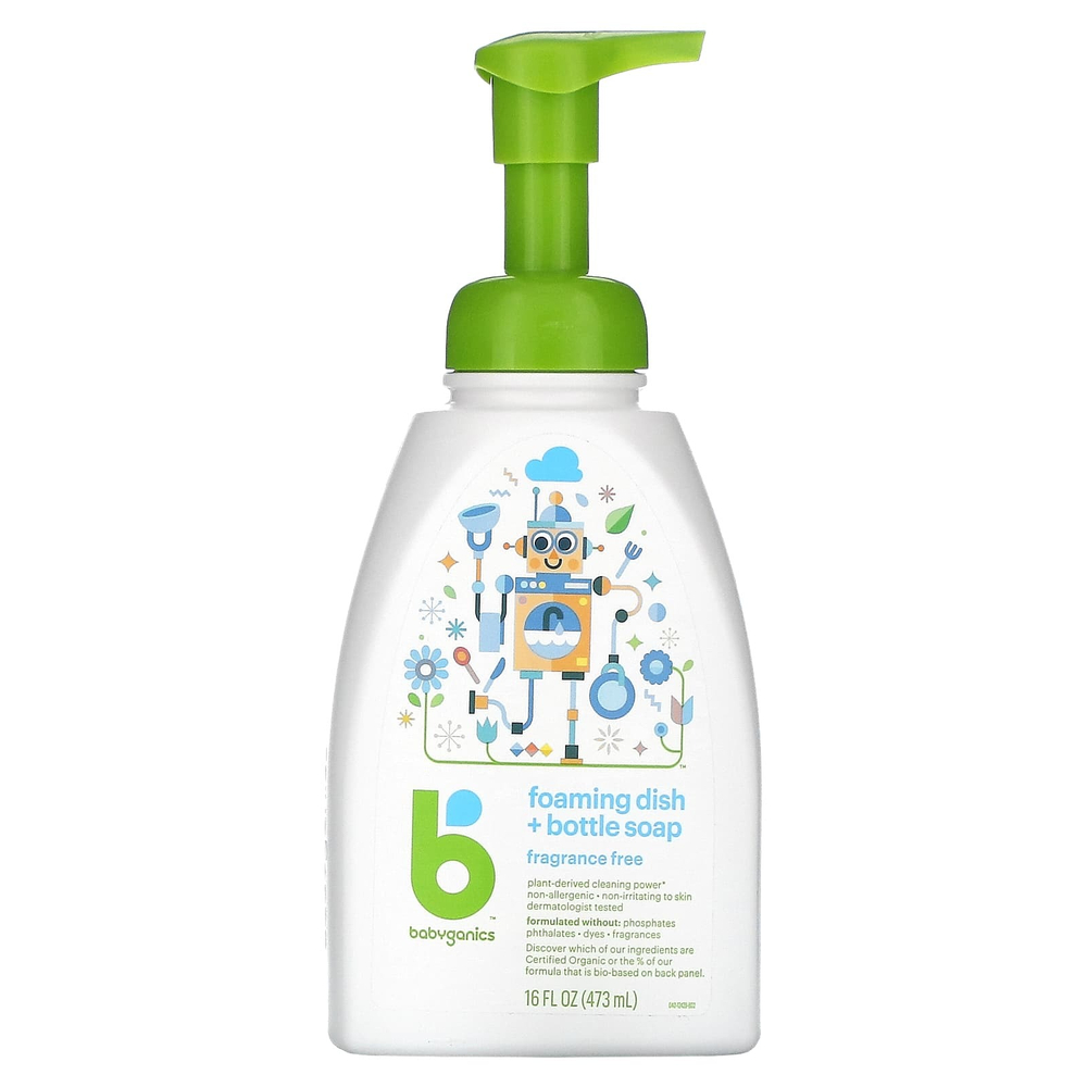 Babyganics, Пенная тарелка и мыло в бутылках, без отдушек, 473 мл (16 жидк. унц.)