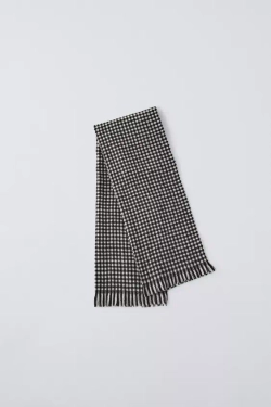 ZARA ШАРФ В КЛЕТКУ ВИШИ, ЧЕРНЫЙ