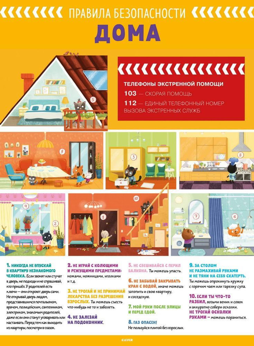 Правила безопасности. 10 познавательных плакатов