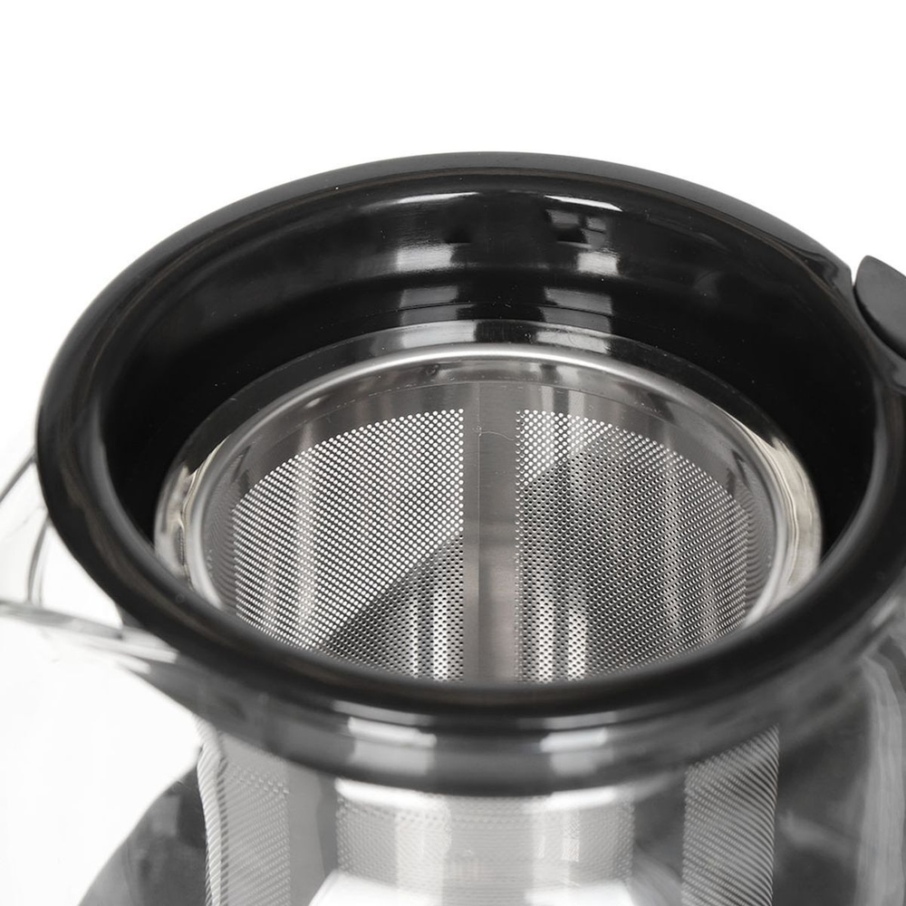 Чайник заварочный стекло,пластик, 0.75 л, с ситечком, Y6-2600, чер